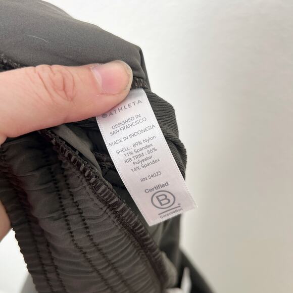 [Athleta] Textured Brooklyn Jogger Pants Mountain Olive Green Casual Comfy Sz 12 - Picture 11 of 11